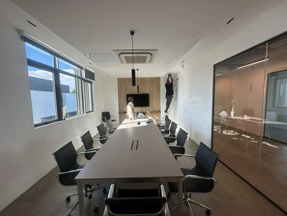 Meeting room at Vivea Signature North after lighting replacement by BFC Ltd