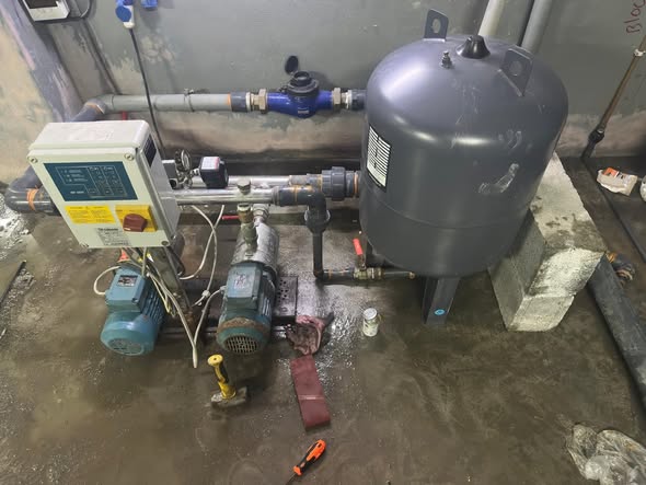 Dual Calpeda pump booster set repaired by BFC Ltd in Mauritius