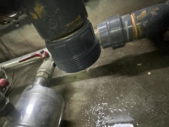 Pipe coupling repair on a water booster pump set in Mauritius