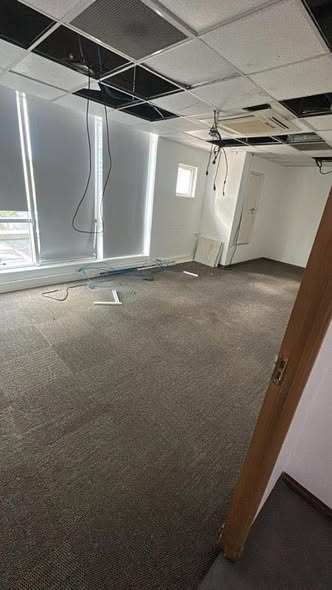 Stripped meeting room ready for new finishes during an office fit-out