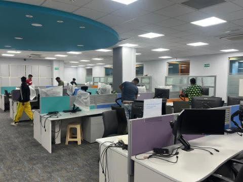 Open plan office fully operational after a managed corporate relocation